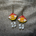 “Red Iris” Hand Made Genuine Leather Earing Ware