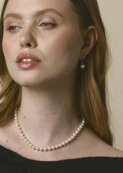 6.0-6.5mm Japanese Akoya White Pearl Necklace - AAA Quality